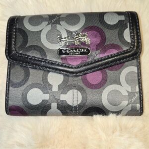 Coach Black and Purple Wallet